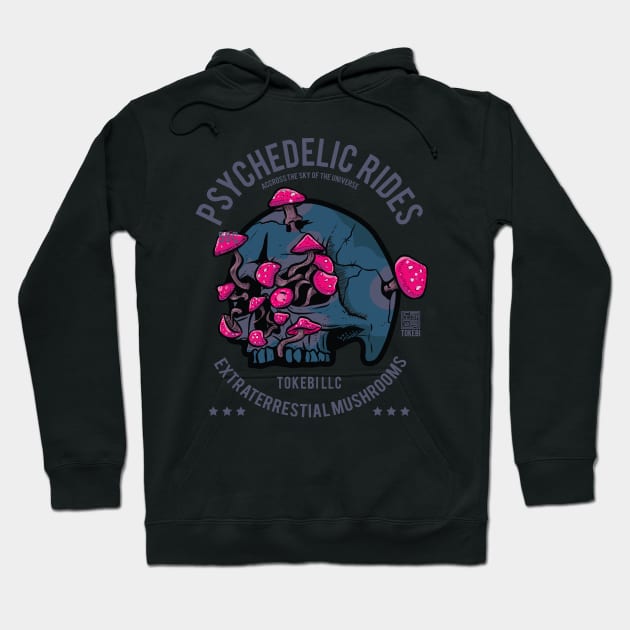 Psychedelic  Rides Paranormal Skull Hoodie by TOKEBI